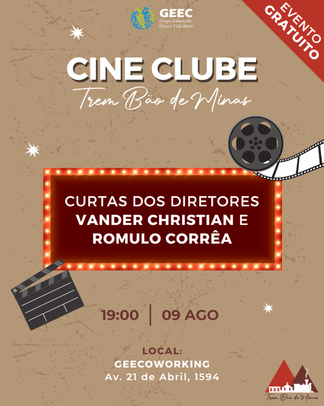 Cine Clube Trem Bão de Minas: Curtas dos diretores Vander Christian e Romulo Corrêa 